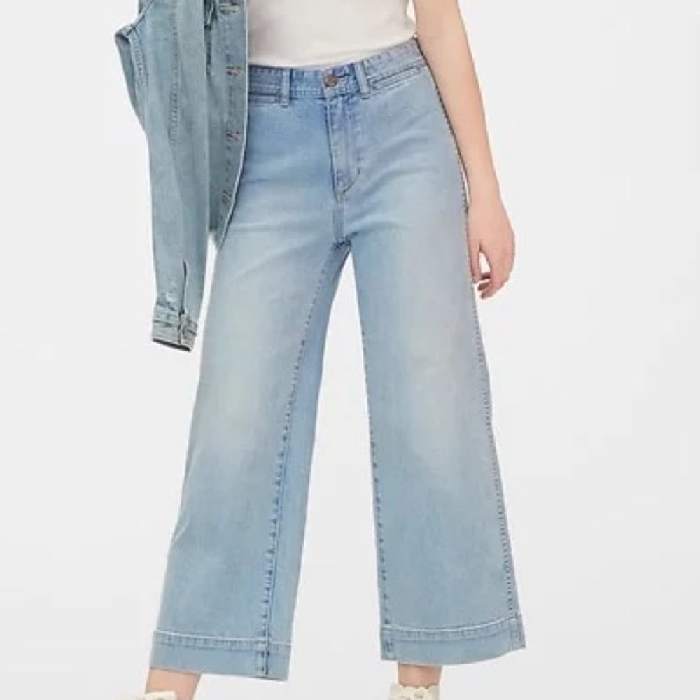 High Rise Wide-Leg Crop Pants 8/29 Cotton